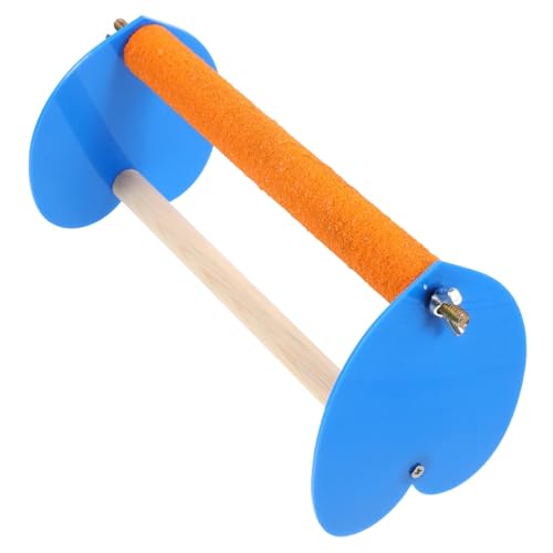 ERINGOGO Vogelstand Für Papageien Multifunktionale Trainingsstation Für Vögel Sicheres Spielzeug Und Trainingsgerät Für Wellensittiche Und Nymphensittiche Blauer Holzstand von ERINGOGO