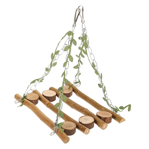 ERINGOGO Pet Bird Cage Swing Toy Natürliche Holzschaukel Für Vögel Hängende Kletterleiter Für Papageien Spielzeug Für Wellensittiche Und Nymphensittiche Installieren Bietet Spielspaß von ERINGOGO