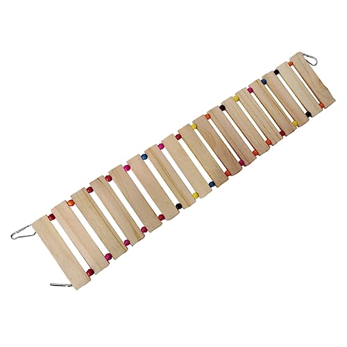 ERINGOGO Papageien Holzspielzeug Hängende Holzschaukel Für Papageien Und Wellensittiche Geflügel Holzleiter Mit Kauspielzeug Funktion Für Aktive Vögel von ERINGOGO