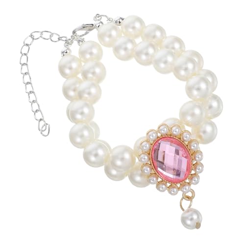 ERINGOGO Perlenkette Für Haustiere Kleine Katzenperlenhalsbänder Katzenzubehör Katzenhalsband Anhänger Katzenhalsbandkette Mit Anhängern Hundehalsband Mädchenschmuck Für Hunde von ERINGOGO