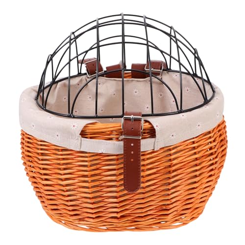 ERINGOGO Rattan Fahrradkorb mit Atmungsaktivem Innenfutter für Katzen und Hunde Stabiler und Geräumiger Fahrrad Aufbewahrungskorb Umweltfreundlich Geflochten Einfache ERINGOGO Rattan Fahrradkorb mit Atmungsaktivem Innenfutter für Katzen und Hunde Stabiler und Geräumiger Fahrrad Aufbewahrungskorb Umweltfreundlich Geflochten Einfache von ERINGOGO