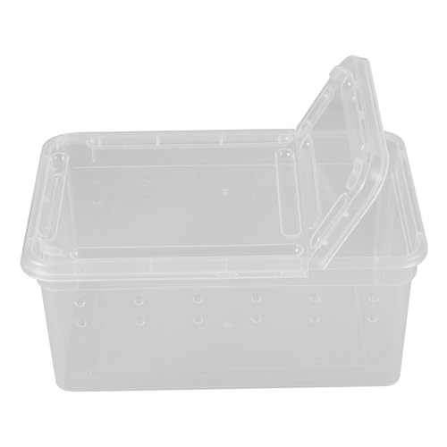 ERINGOGO Reptilien Futterbox Transparente Zuchtbox Aus Kunststoff Für Reptilien Spinnen Frösche Und Schnecken Kompakte Größe Mit Belüftungslöchern Für Leichtes Beobachten Und von ERINGOGO