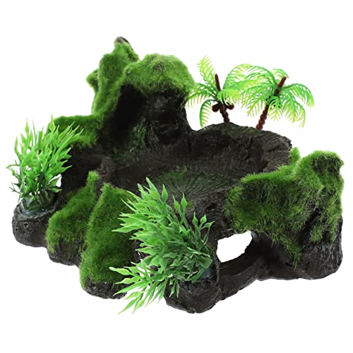 ERINGOGO Reptilienschale kunstharz Reptilien wasserschale Reptilienbedarf Wasserschale für Reptilien Futternapf für Reptilien natürliche Wasserschale Terrarium wasserschale Snack-Zubehör von ERINGOGO