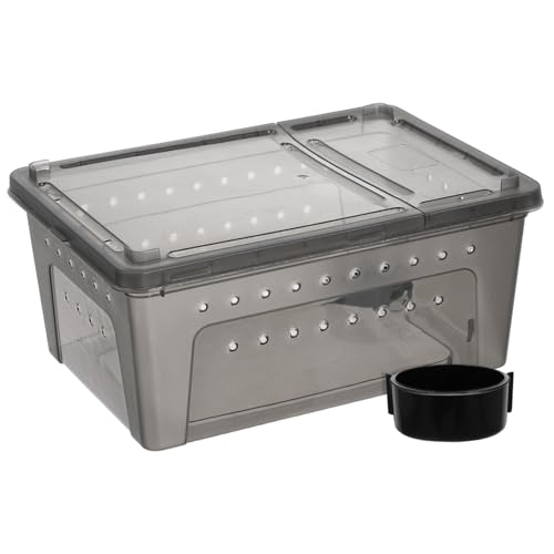 ERINGOGO Reptilzuchtbox aus Kunststoff Teiliges Transparentes Terrarium für Schildkröten Geckos und Spinnen zu Reinigen mit Hoher Lichtdurchlässigkeit von ERINGOGO