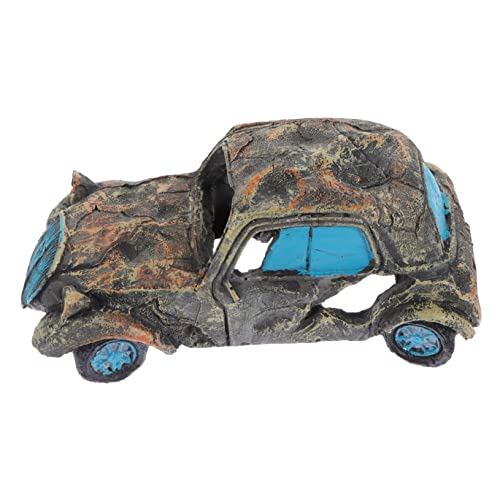 ERINGOGO Resin Aquarium Dekoration Form Eines Auto Wrack Fischbehälter Ornament Für Kreative Aquariengestaltung Dekorativer Fischversteck von ERINGOGO