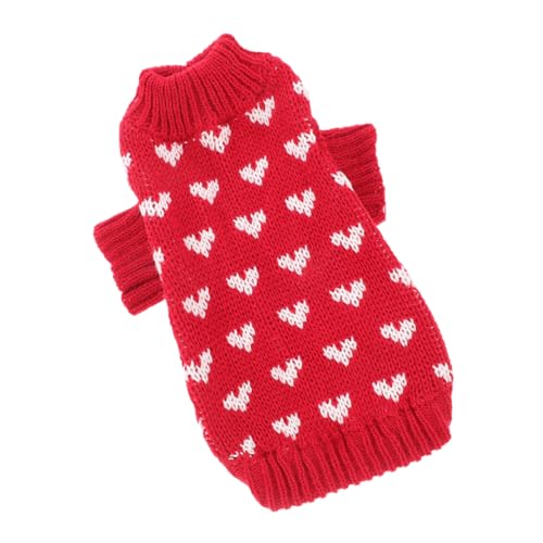 ERINGOGO Rotes Hundepullover Strickpullover mit Herzmuster Wärmender Dekorativer Haustierpullover für Kleine bis Mittelgroße Hunde Rundhals Design XL Modisch und Bequem für Wintertage ERINGOGO Rotes Hundepullover Strickpullover mit Herzmuster Wärmender Dekorativer Haustierpullover für Kleine bis Mittelgroße Hunde Rundhals Design XL Modisch und Bequem für Wintertage von ERINGOGO