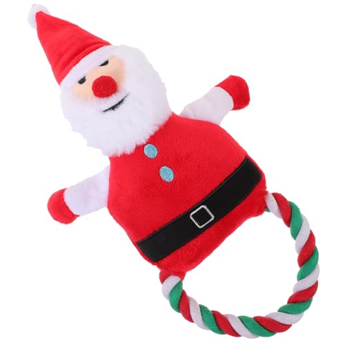 ERINGOGO Weihnachtsmann Hundespielzeug Quietschendes Langlebiges Kauspielzeug Für Hunde Interaktives Spielzeug Zur Zahnpflege Und Beruhigung Für Kleine Und Mittelgroße Hunde von ERINGOGO