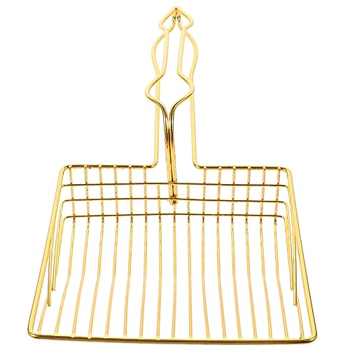 ERINGOGO Schaufel für Katzenstreu Scoop Schaufel für die Katzentoilette Sichter drinnen cat Litter Shovel katzenstreu schippe Schaufel für Haustierstreu Katzenschaufel für KOT Metall Golden von ERINGOGO