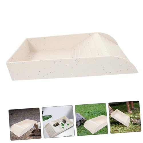 ERINGOGO Schildkröten Futter und Wassernapf mit Stabile Kunststoff Plattform für Terrarium Geeignet für Wasserschildkröten Echsen Frösche rutschfeste Bade und Ruhefläche von ERINGOGO