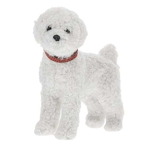 ERINGOGO Simulierte Ornamente Kleines Hundespielzeug Welpenspielzeug Realistische Figur Hund Cartoon Plüschtier Hundeschmuck Puppenspielzeug Kunststoff Weiß Zufällige Farbe von ERINGOGO