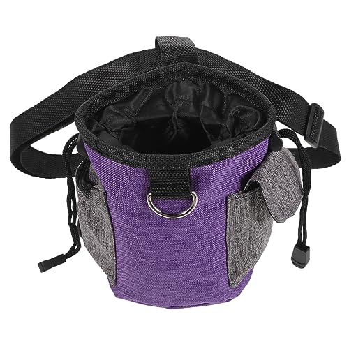 ERINGOGO Snackpaket für Haustiere Welpentasche Hundetasche hundefutterbeutel Dog Treat Bag Aufbewahrungstasche für Hundefutter Tragbarer Leckerchenhalter für Hunde Oxford-Stoff Violett von ERINGOGO