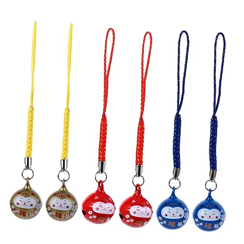 ERINGOGO Teiliges Glückskatze Kupfer Glocken Anhänger Niedliche Handykette und Taschenanhänger Leichtes Charms in Langlebige Dekoration für Handy und Tasche von ERINGOGO