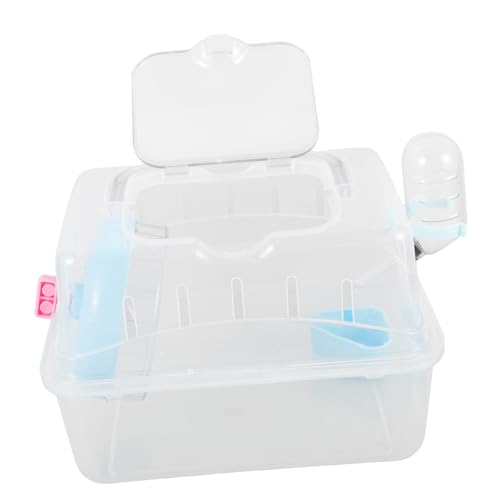 ERINGOGO Hamster Tragetasche Tragbarer Transparenter Käfig Für Kleine Tiere Für Mit Hamstern Und Mäusen Einfach Zu Bedienen Transportieren Blauer Farbton von ERINGOGO
