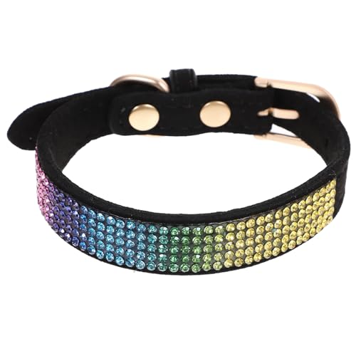 ERINGOGO Tragbares Hundehalsband Für Katzen Süßes Haustier Kätzchenhalsband Haut Kleine Strasssteine Katzenhalsband Katzenanhänger Welpenhalsband Glocke Kätzchen Welpenhalsbänder von ERINGOGO