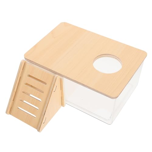 ERINGOGO Transparente Hamster Sandbadebox Teiliges mit Holzleiter Multifunktionale Hamsterbadewanne und Toilette für Rennmäuse Hygienisch und Spaßig für Haustier ERINGOGO Transparente Hamster Sandbadebox Teiliges mit Holzleiter Multifunktionale Hamsterbadewanne und Toilette für Rennmäuse Hygienisch und Spaßig für Haustier von ERINGOGO