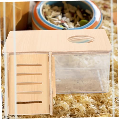 ERINGOGO Transparente Hamster Sandbadewanne aus Acryl mit Holzleiter Kleines Hamster Badezimmer Sandbad Box Robustes Sandbad behälter Zwerghamster und Goldhamster Pflegeleicht und ERINGOGO Transparente Hamster Sandbadewanne aus Acryl mit Holzleiter Kleines Hamster Badezimmer Sandbad Box Robustes Sandbad behälter Zwerghamster und Goldhamster Pflegeleicht und von ERINGOGO
