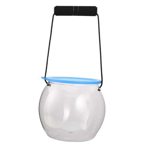 ERINGOGO Transparenter Micro Landschafts Fischbehälter mit Deckel und Griff Kompakter Strapazierfähiger Plastik Terrarium Eimer für Strandangeln Krebstierfang und Outdoor Naturerkundung von ERINGOGO