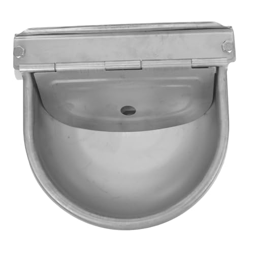 ERINGOGO Trinkbrunnen für Schweine und Schafe Schwimmerventilschale aus Edelstahl wasserspender für Hunde Automatischer Wassernapf für Rinder Schwein Tränke Rostfreier Silber von ERINGOGO