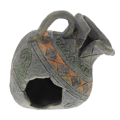 ERINGOGO Versteck Für Fische Und Garnelen Hausfelsen Aquarium Dorfdekoration Zubehör Ornament Höhle Verstecke Simulationsvase Statue Aquariumvase Künstlicher Aquarienkies von ERINGOGO