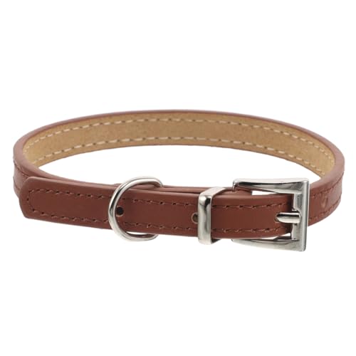 ERINGOGO Verstellbares Haustierhalsband S Leichtes Welpen Katzenhalsband Komfortabel Modisches Accessoire für Hochzeit Party und Besondere Anlässe Verstellbarer Verschluss Braun von ERINGOGO