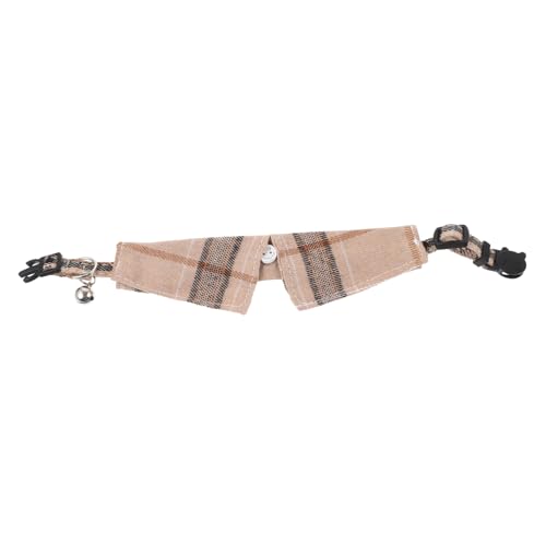 ERINGOGO Verstellbares Kätzchen Halsband mit Kariertem Design aus Weichem Atmungsaktiv und Bequem Modisches Katzenoutfit für Fotoshootings und Festliche Anlässe Braunes Pet Collar von ERINGOGO