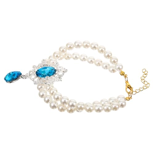 ERINGOGO Verstellbares Katzenhalsband Mit Kunstperlen Haustierhalsband Schmuck Für Katzen Party-Accessoire Robust Und Anpassbar von ERINGOGO