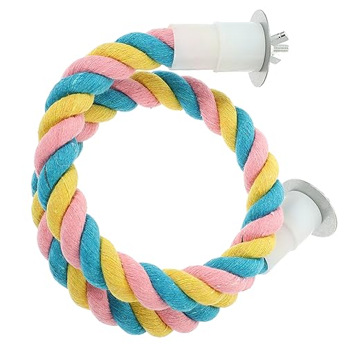 ERINGOGO Kleine Papageien Spielzeug Baumwollseil Klettergerüst Für Vögel Förmiger Vogelstand Mit Swing Sicher Und Langlebig Für Wellensittiche Und Kleine Haustiere von ERINGOGO