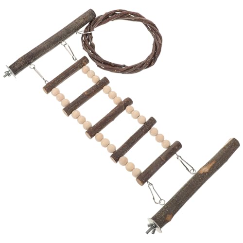 ERINGOGO Vogel kletterleiter aus Holz Langlebiges Sitzstange und Kletterstufe für Wellensittiche Interaktives Haustier klettergerüst zur Beschäftigung und Pflege von ERINGOGO