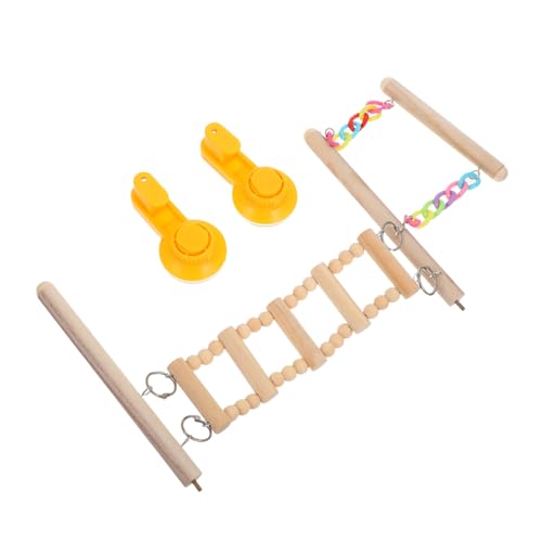 ERINGOGO Vogelsitzstange mit Saugnapf Multifunktionale Papageien Kletterleiter und Schaukel Stabiler Vogelspielplatz für Wellensittiche Kleine Vögel und Papageien Platzsparend Geeignet für von ERINGOGO