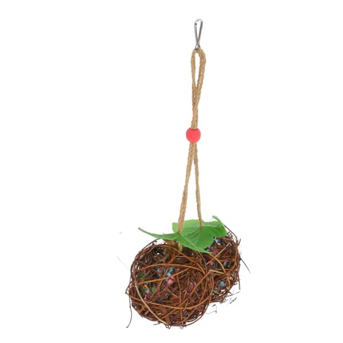 ERINGOGO Vogelspielzeug aus Rattan Schredderspielzeug für Nymphensittiche Wiederverwendbar Sicher für Kauen Hängendes Käfigzubehör für Papageien Vielseitige Passform Langlebig von ERINGOGO