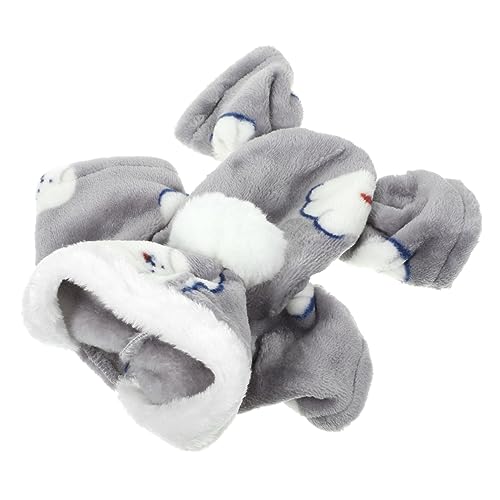 ERINGOGO Warme Welpekleidung Körperpflege Vlies Hunde Welpenkleidung Winterjacke Für Welpen Mit Kapuze Ups Klein Abdeckung Thermokleidung Für Haustiere Pfote Größe Beine Kalt Grey Baumwolle von ERINGOGO