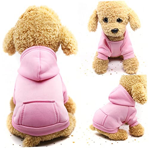 ERINGOGO Warmes Kostüm Für Haustierkleidung Für Kalte Gemütlicher Hundepullover Mit Taschen Für Herbst Und Winter Rosa von ERINGOGO
