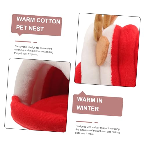 ERINGOGO Weihnachtliches Hamsterbett mit Design Warmes Nest für Hamster Chinchillas und Kleintiere Kuschelige Schlafunterlage Dekoratives Haustierversteck für von ERINGOGO