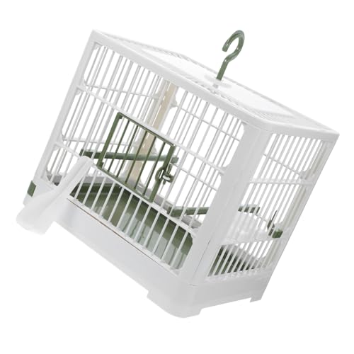 ERINGOGO Zusammenklappbarer Papageien-Reisekäfig Käfig für Nymphensittiche Taubennest Kleiner Papageienkäfig Taubenträger dekorativer Vogelkäfig kleine Vogelkäfige Vogelflugkäfig Abs Weiß von ERINGOGO