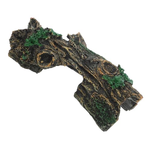 ERINGOGO simulierte Holzdekoration Reptilienversteck Höhle Befestigung Reptilienpanzer verstecken Käfig wassertier Reptilien zubehör Reptilienschutzhöhle Reptilien-Höhlenornament Harz von ERINGOGO