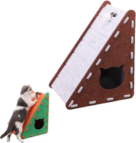 Mellowkin Cat Scratcher, Triangular Vertical Cat Scratching Board, Wear-Resistant and Non-Shedding Cat Toy, Durable Cats Scratching Pads for Indoor Cats (Brown) von ERISAMO