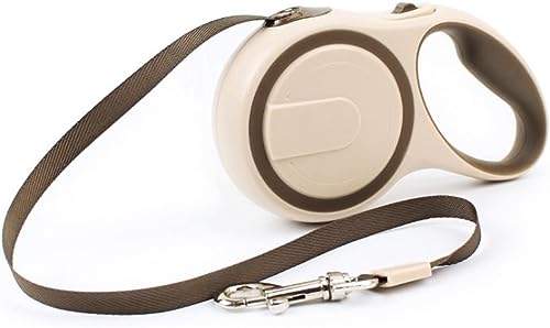 Hundeleine Ausziehbar, Nylon High-End Pet Lead Automatische ausziehbare, 3, 5 und 8 Meter Flexi Leine, für Kleine, Mittelgroße und Große Hunde (Khaki, 3 Meter) von ERKIES