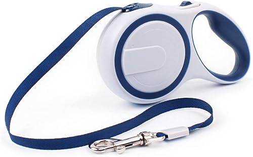 Hundeleine Ausziehbar, Nylon High-End Pet Lead Automatische ausziehbare, 3, 5 und 8 Meter Flexi Leine, für Kleine, Mittelgroße und Große Hunde (Marineblau, 3 Meter) von ERKIES