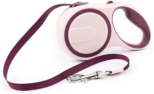 Hundeleine Ausziehbar, Nylon High-End Pet Lead Automatische ausziehbare, 3, 5 und 8 Meter Flexi Leine, für Kleine, Mittelgroße und Große Hunde (Wein Rot, 3 Meter) von ERKIES