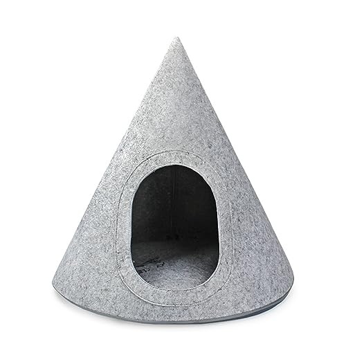 katzenbett Premium Filz Katzenbett Höhle, warmes Plüsch-katzenhöhle, faltbar abnehmbarem waschbarem, mit abnehmbarem Baumwollpad, superweiches,Grau katzenbett Premium Filz Katzenbett Höhle, warmes Plüsch-katzenhöhle, faltbar abnehmbarem waschbarem, mit abnehmbarem Baumwollpad, superweiches,Grau von ERKIES