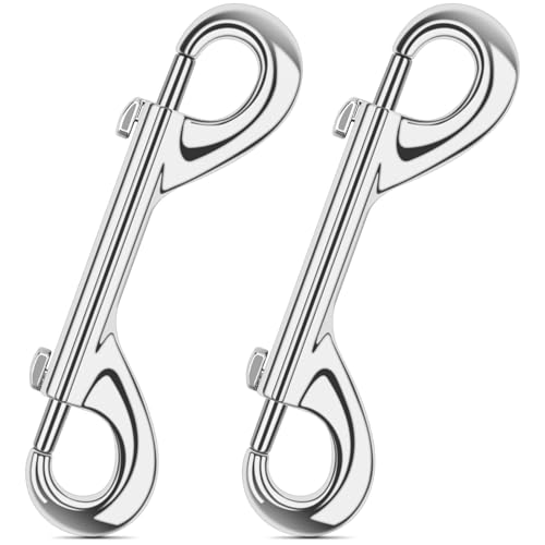 ERKOON Doppelendige Bolzen-Karabinerhaken, extra groß, 11,9 cm, Zinklegierung, robuste Trigger-Druckknöpfe für Pferde, Wassereimer, Futtereimer, Hundeleine, Pferde, Haustierschlinge, 100 kg Tragkraft von ERKOON