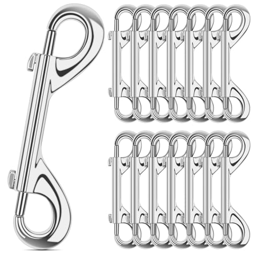 ERKOON Doppelendige Karabinerhaken, extra groß, 11,9 cm, Zinklegierung, robuste Trigger-Druckknöpfe für Pferde, Wassereimer, Futtereimer, Hundeleine, Pferde, Haustierschlinge, 15 Stück von ERKOON