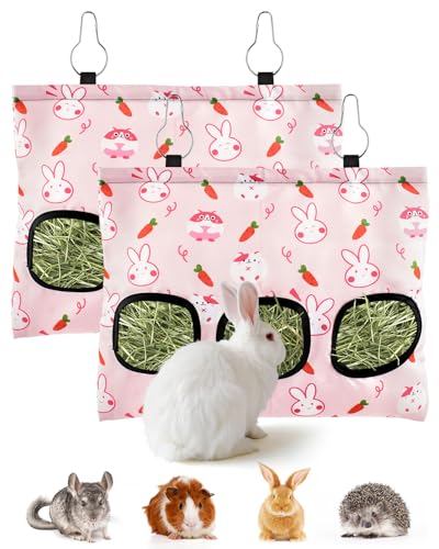 ERKOON Heu-Futterspender für Kaninchen, 3 Löcher, zum Aufhängen, Heu-Futtertasche, Kaninchen-Heurack-Tasche, Haustierfutterbeutel für Kaninchen, Meerschweinchen, Chinchilla, 2 Stück ERKOON Heu-Futterspender für Kaninchen, 3 Löcher, zum Aufhängen, Heu-Futtertasche, Kaninchen-Heurack-Tasche, Haustierfutterbeutel für Kaninchen, Meerschweinchen, Chinchilla, 2 Stück von ERKOON