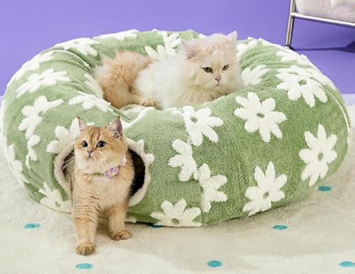 ERNAN Katzenspielzeug Katzentunnel.Faltbarer Katzen Tunnel, Bunny Tunnel,Spieltunnel & Krabbeltunnel für Kätzchen, Welpen, Kaninchen, kleine Hunde (Green) von ERNAN