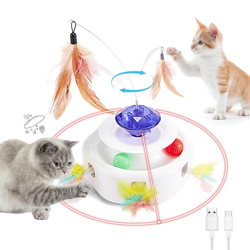 EROMMY 4 IN 1 Elektrisch Interaktives Katzenspielzeug,Diamond Katzenspielzeug Elektrisch USB,Selbstbeschäftigung katzenspielzeug, Automatisch Spielzeug mit Feder&2 Trackball&Zufällige Maus EROMMY 4 IN 1 Elektrisch Interaktives Katzenspielzeug,Diamond Katzenspielzeug Elektrisch USB,Selbstbeschäftigung katzenspielzeug, Automatisch Spielzeug mit Feder&2 Trackball&Zufällige Maus von EROMMY