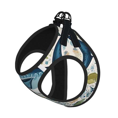 Bluefish Design 01 Hundegeschirr, verstellbar, für Spaziergänge, Welpen, Leinenclips, Haustiergeschirr, Trainingsweste von ERSDWRE