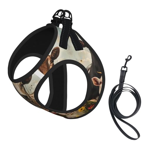 Hundegeschirr mit Bauernhoftierdruck, verstellbar, für Welpen, Leinenclips, Haustiergeschirr, Trainingsweste von ERSDWRE