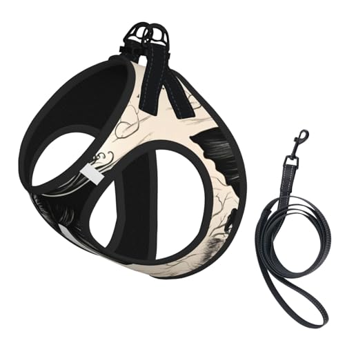 Hundegeschirr mit Halloween-Hexen-Motiv, verstellbar, für Spaziergänge, Welpen, Leinenclips, Haustiergeschirr, Trainingsweste von ERSDWRE