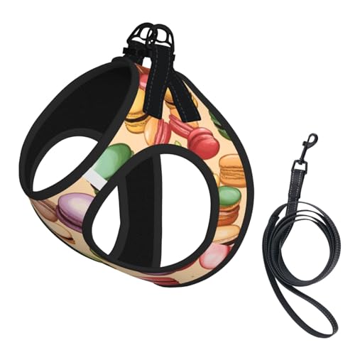 Hundegeschirr mit Macaron-Keksgeschmack, verstellbar, für Welpen, Leinenclips, Haustiergeschirr, Trainingsweste von ERSDWRE