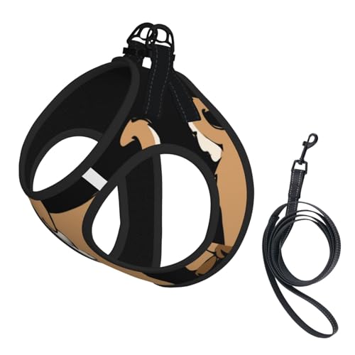 Hundegeschirr mit Ziegenaufdruck, verstellbar, für Spaziergänge, Welpen, Leinenclips, Haustiergeschirr, Trainingsweste von ERSDWRE